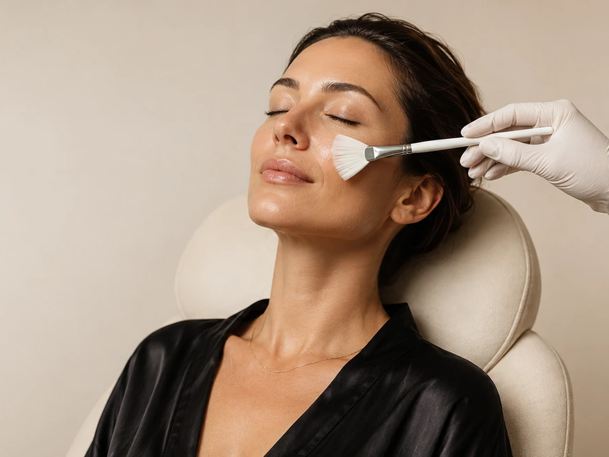 Chemical peel — brush application — The Society of Preservation Med Spa, Charleston